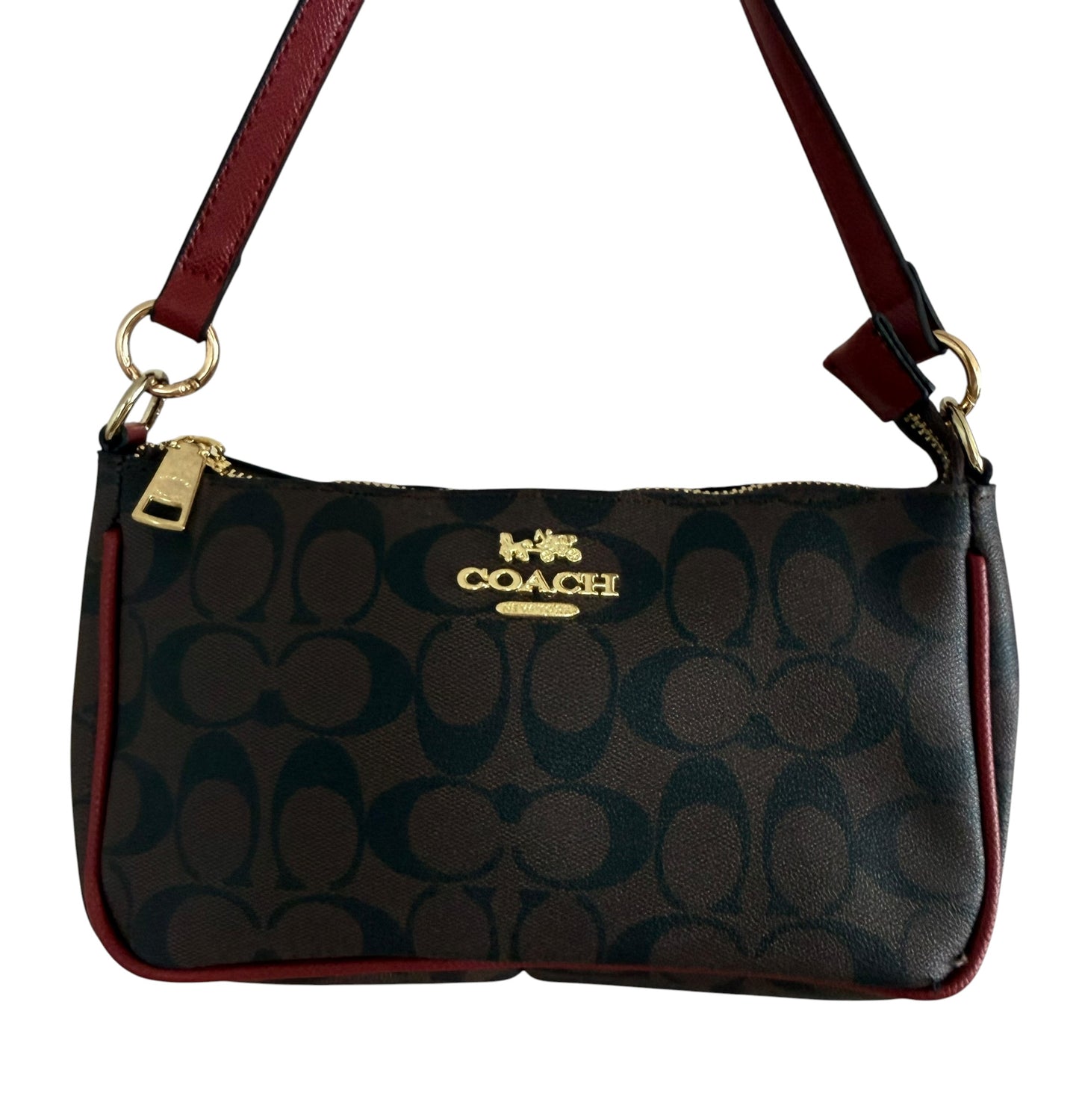 Vintage Coach Y2K Signature Brown Monogram Mini Shoulder Bag