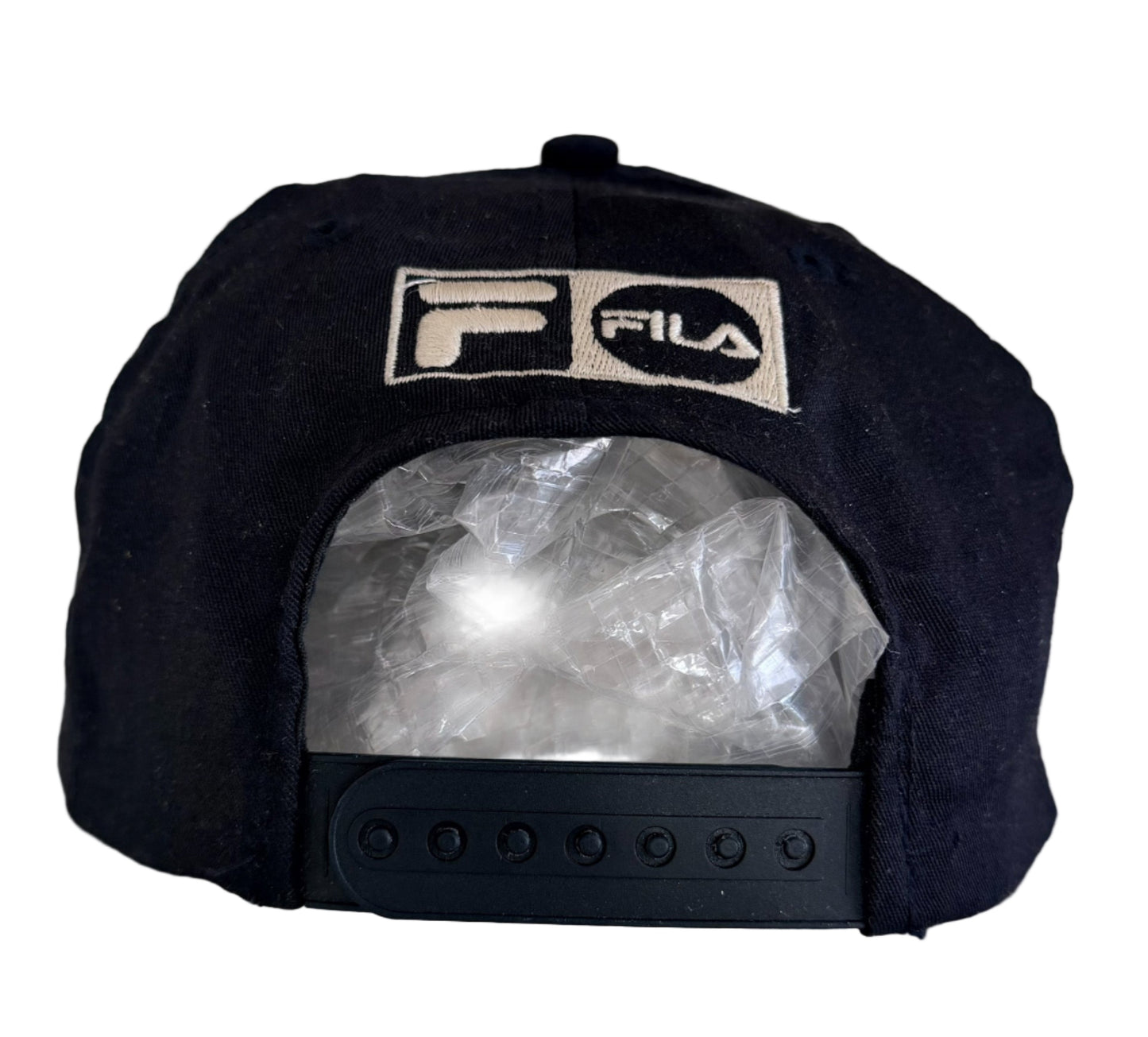 Vintage 90s Fila USA Athletics Snapback Hat – Navy Blue Logo Baseball Y2K Sportswear Streetwear Cap