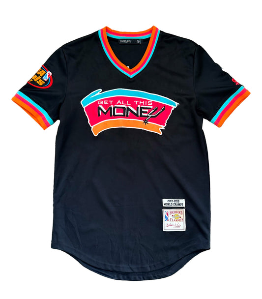 Hoodwood Classics "Get All This Money" Basketball Jersey – 2017-2018 World Champs, Hudson & Co., NBA-Inspired Streetwear, Size-Medium