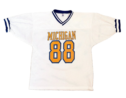 Vintage 80s Michigan 88 Mesh Jersey – Logo 7 Made in USA | Retro College Sportswear, Rare,Size-XL