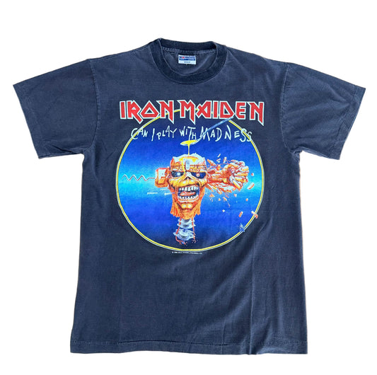 Vintage 1988 Iron Maiden “Can I Play With Madness” Tour Tee | Seventh Son Era Heavy Metal T-Shirt | Made in USA Hanes Rare, Size-Medium