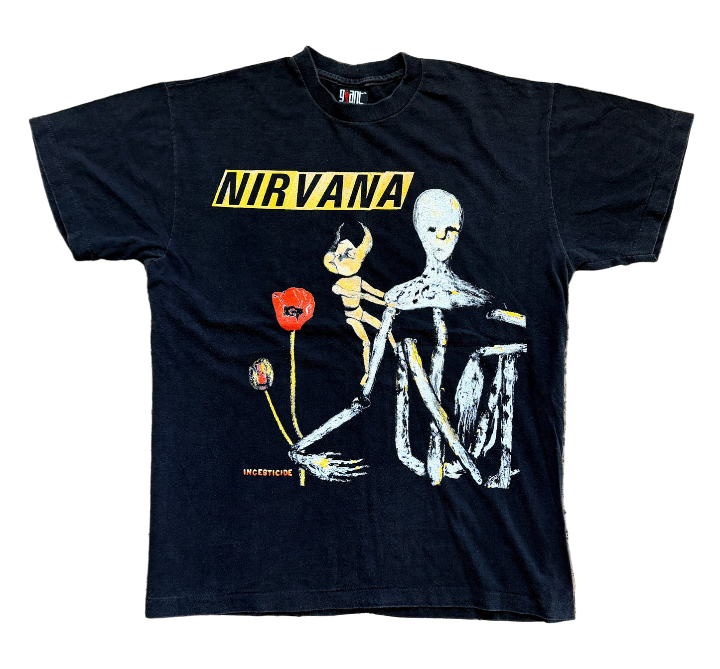 Vintage 1992 Nirvana “Incesticide” Album Tee – Double-Sided Giant Tag USA Grunge Band T-Shirt, Size-XL