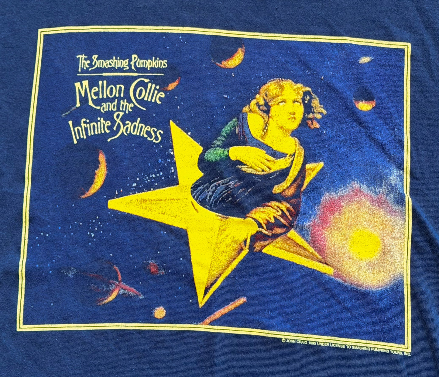 Vintage 1996 Smashing Pumpkins“Mellon Collie and the Infinite Sadness”Tour Tee – Double-Sided Giant Tag Made USA Band T-Shirt | Rare 90s Alternative Rock Collectible, Size-XL
