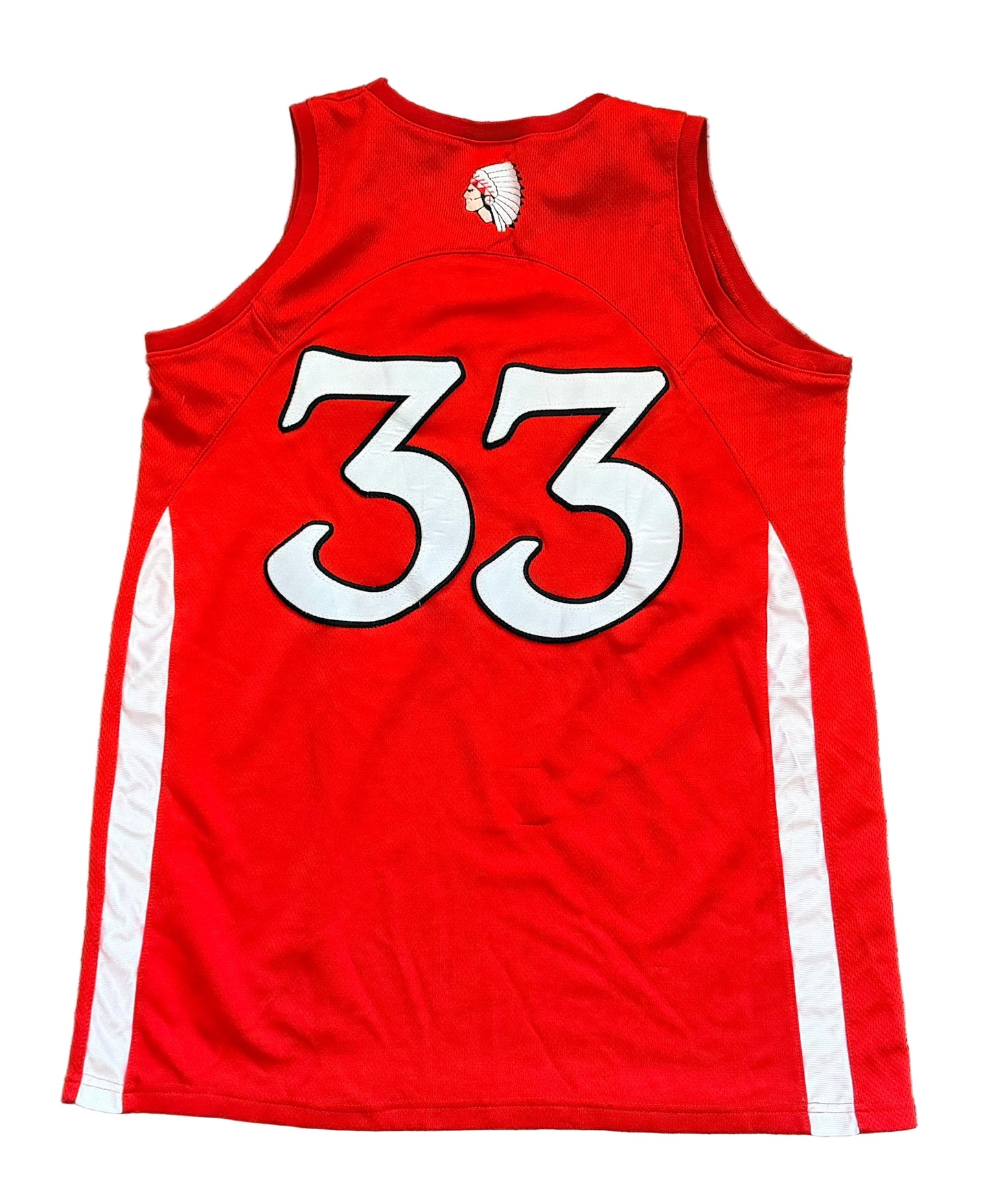 Vintage Nike Team Portage #33 College Basketball Jersey – Red & White Mesh Tank | 2000s Sportswear Classic | Retro USA Style