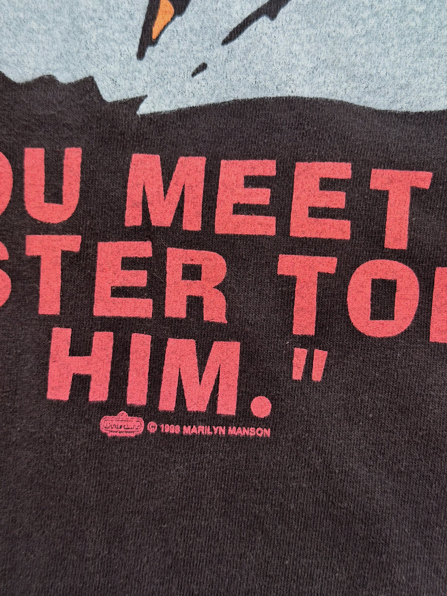 Vintage Marilyn Manson T-Shirt | Rare 90s Band Tee | “If You Meet Your Master Today, Kill Him” Graphic | Double-Sided Tour Shirt, Size-Large