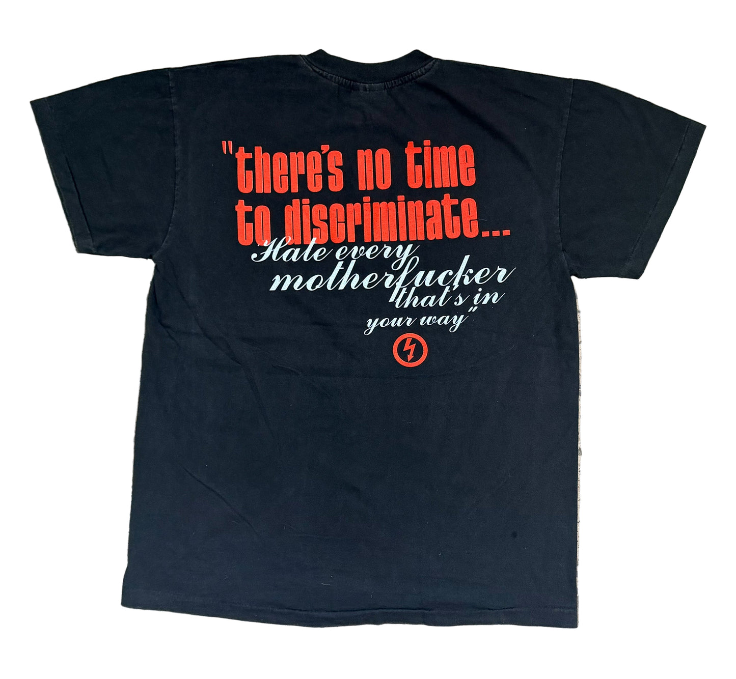 Vintage Marilyn Manson “There’s No Time to Discriminate” T-Shirt | Rare Antichrist Superstar Era Band Tee | Double-Sided Tultex Single Stitch, Size-Large