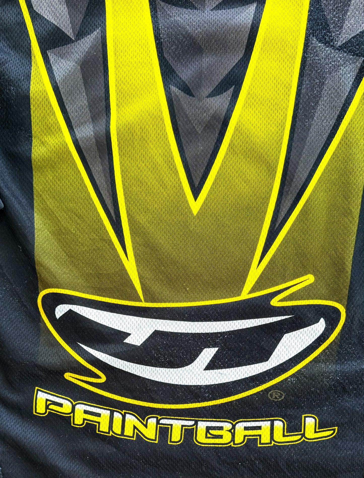 Vintage JT Paintball Jersey | 2000s Black & Yellow Mesh Motocross Style Top | Y2K Action Sports Streetwear