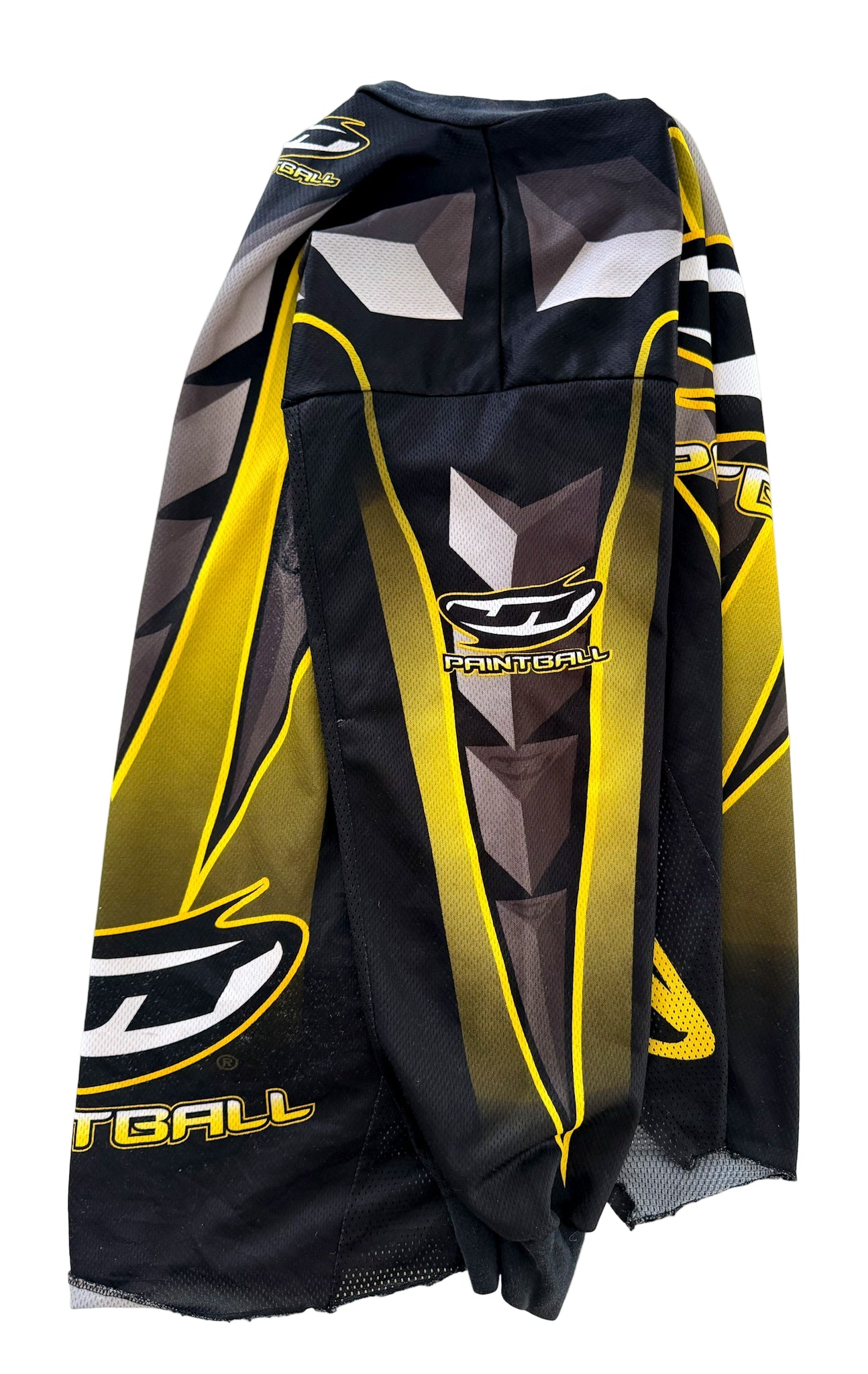 Vintage JT Paintball Jersey | 2000s Black & Yellow Mesh Motocross Style Top | Y2K Action Sports Streetwear