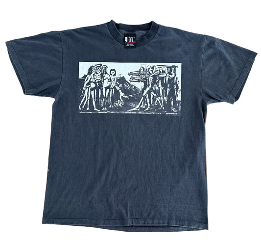 Vintage Nirvana Giant Tee | Made in USA Single Stitch | Bosnia Benefit Concert Shirt | L7, The Breeders, Disposable Heroes, Rare, Size Large