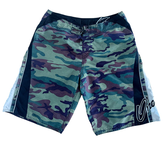 Vintage 2000s O'Neill Camo Embroidered Boardshorts, Medium