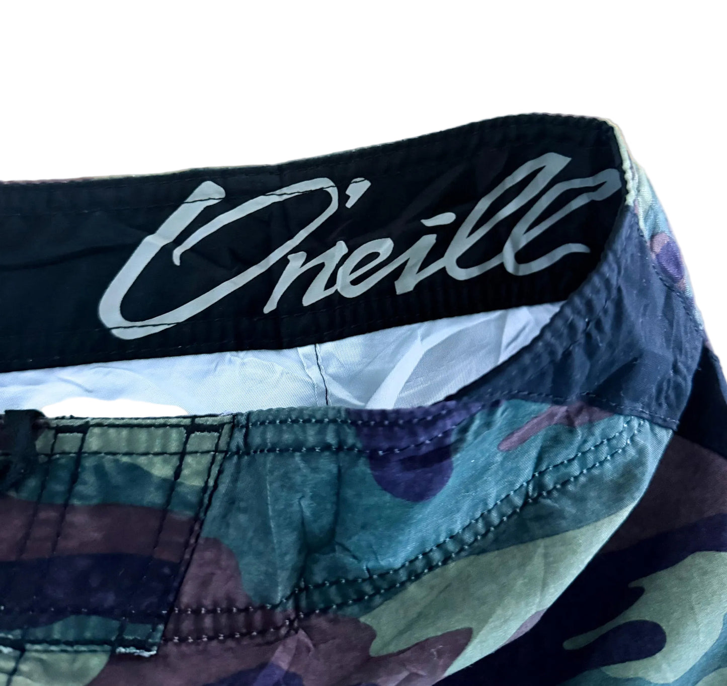 Vintage 2000s O'Neill Camo Embroidered Boardshorts, Medium