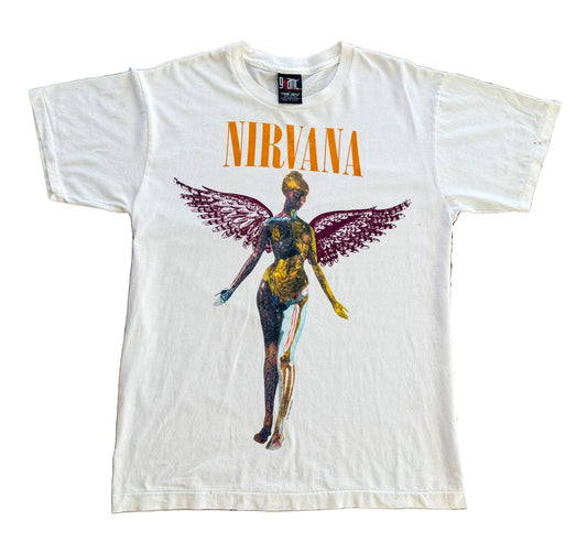 Vintage Nirvana In Utero Tee, Giant By Tee Jays Label, Single Stitch Made In USA, Size Large Rare
