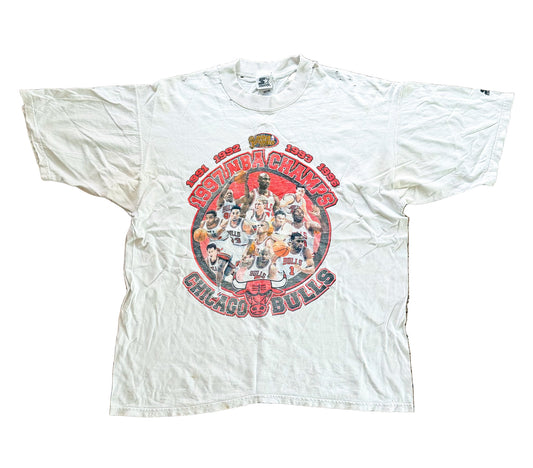 Vintage 1997 Original Chicago Bulls NBA Champions T-Shirt | Michael Jordan 90s Starter Tee | Retro NBA Finals Graphic, Rare Size-XL
