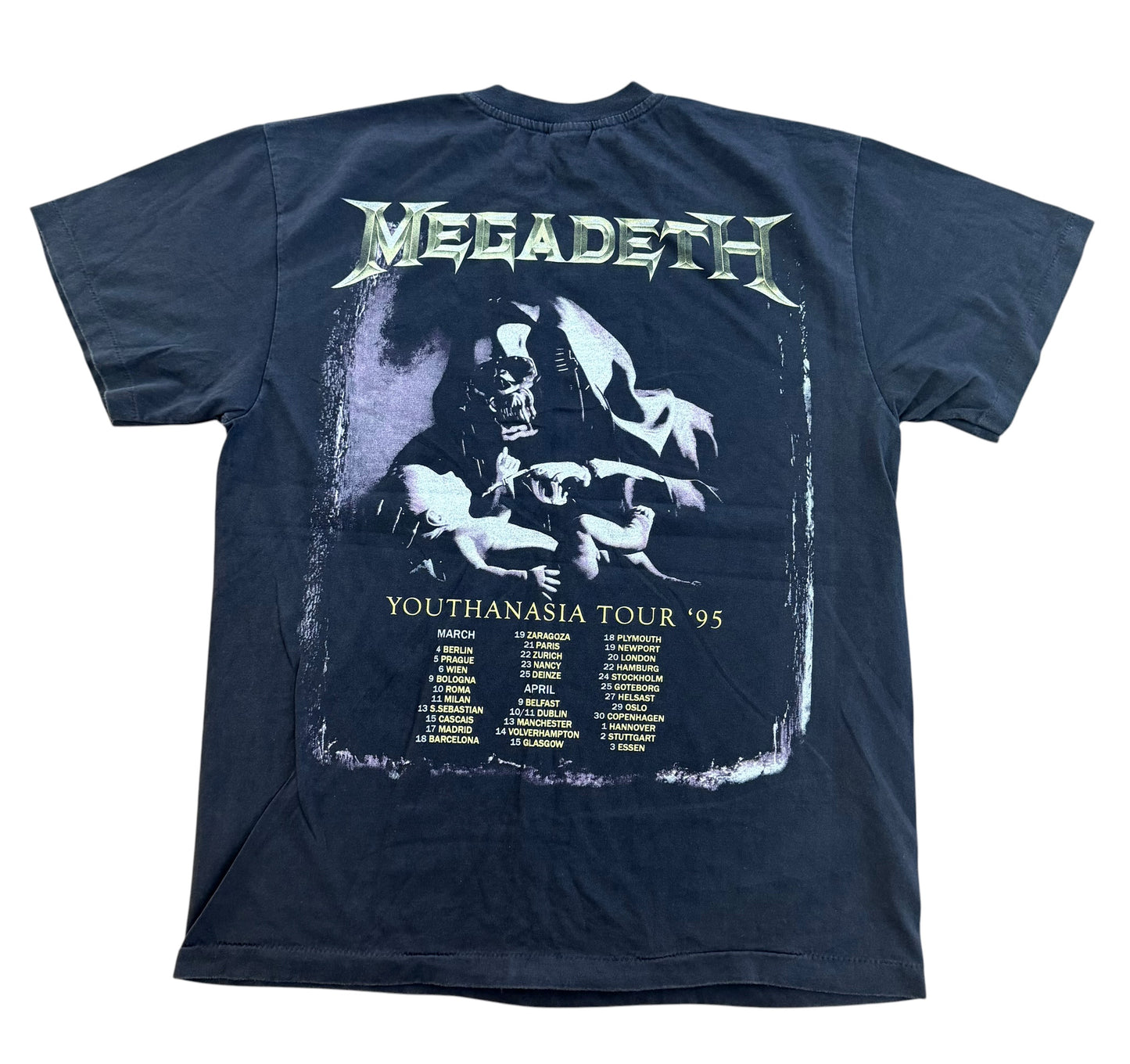 Megadeth Youthanasia Tour 1995 Single Stitch T-Shirt, XL