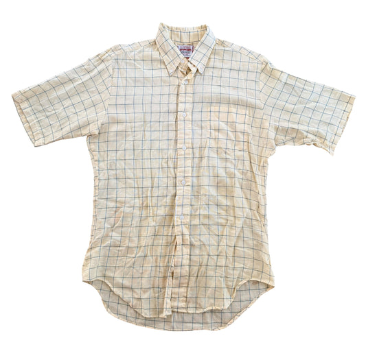 Vintage 1950s McGregor Windowpane Short Sleeve Shirt, Medium