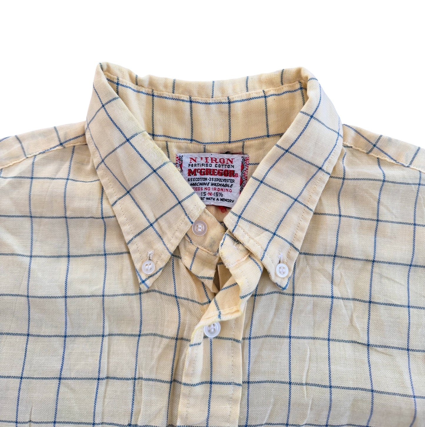 Vintage 1950s McGregor Windowpane Short Sleeve Shirt, Medium