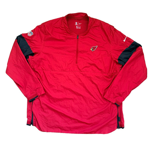 Nike NFL On Field Arizona Cardinals Pullover Jacket | Red Sideline Quarter Zip Windbreaker | Vintage American Football Streetwear, Size XXXL