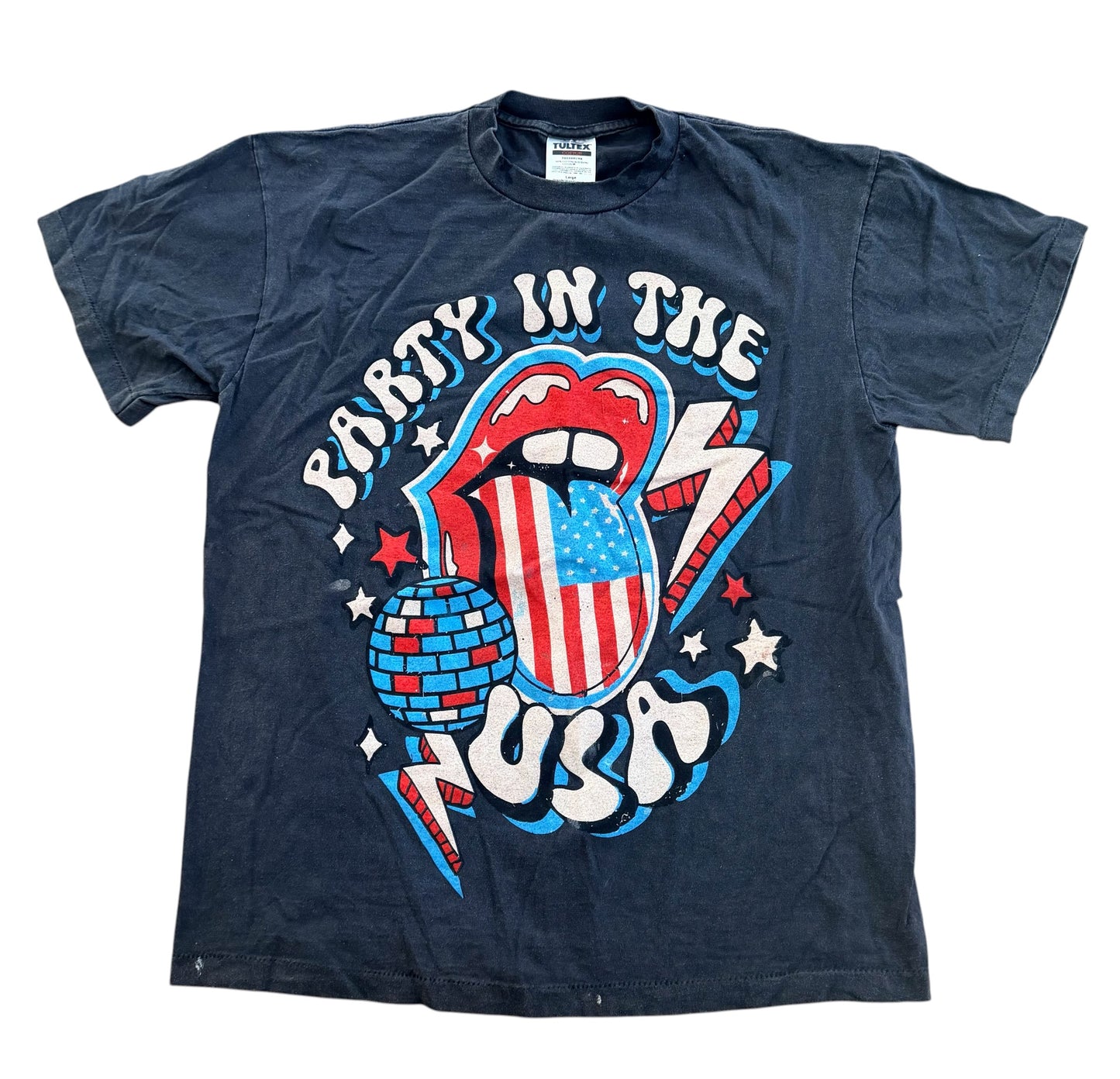 Rolling Stones Party in the USA Single Stitch T-Shirt, Large