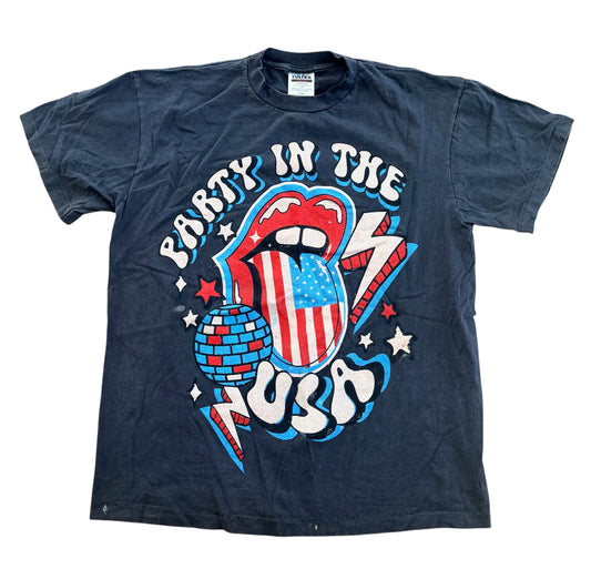 Rolling Stones Party in the USA Single Stitch T-Shirt, Large