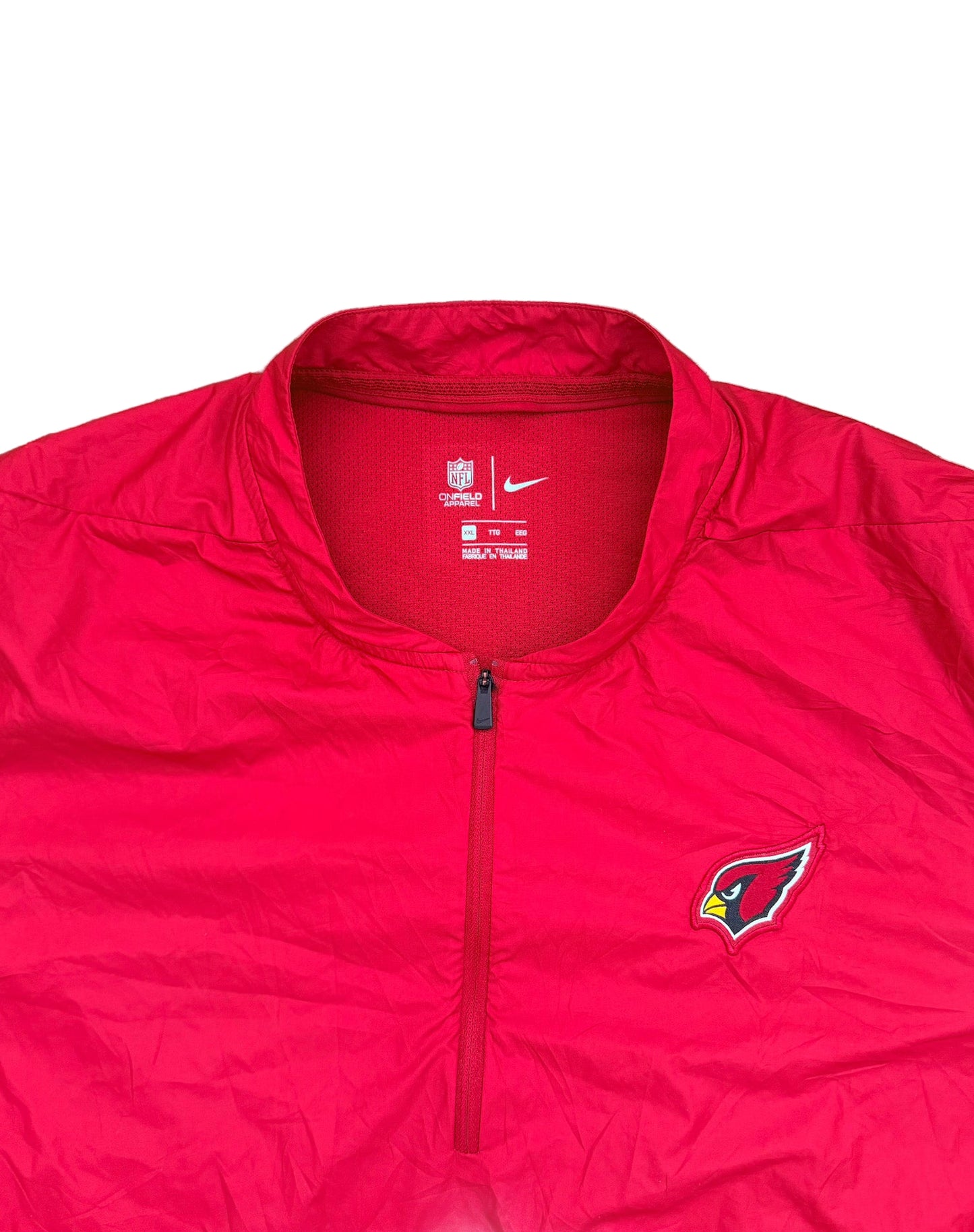 Nike NFL On Field Arizona Cardinals Pullover Jacket | Red Sideline Quarter Zip Windbreaker | Vintage American Football Streetwear, Size XXXL