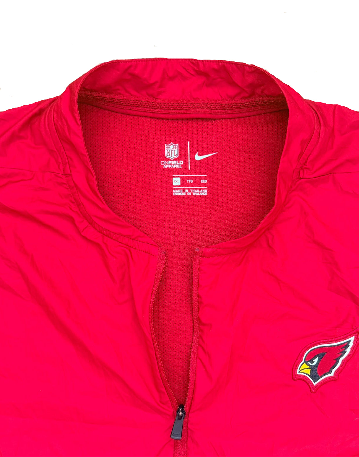 Nike NFL On Field Arizona Cardinals Pullover Jacket | Red Sideline Quarter Zip Windbreaker | Vintage American Football Streetwear, Size XXXL