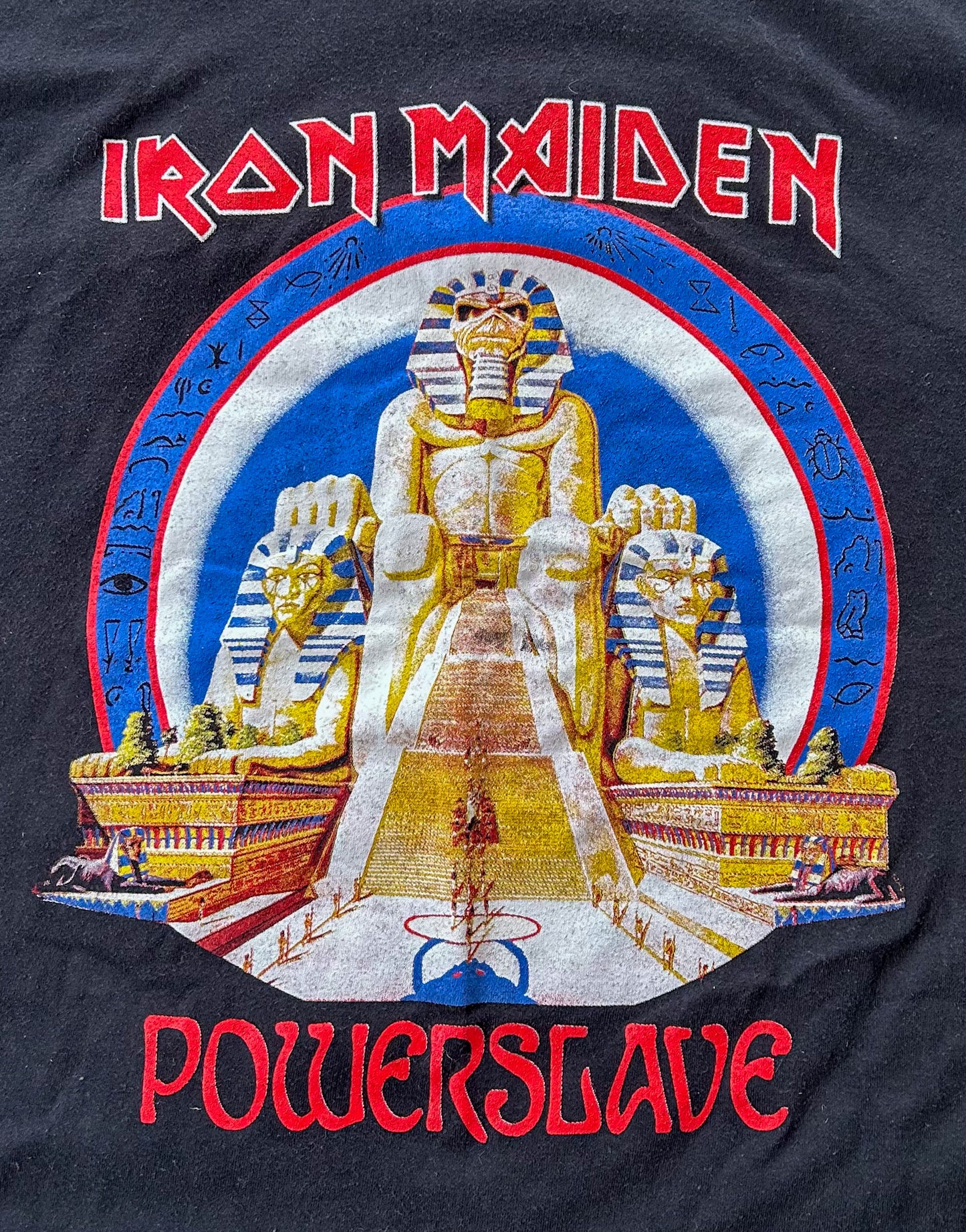 Iron Maiden Powerslave Egyptian Sphinx Band Artist Tee Large