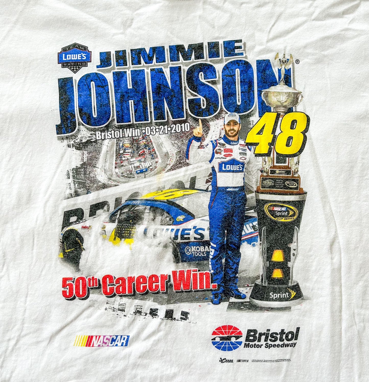 Vintage Nascar Jimmie Johnson Bristol Motor Speedway Tee 3XL