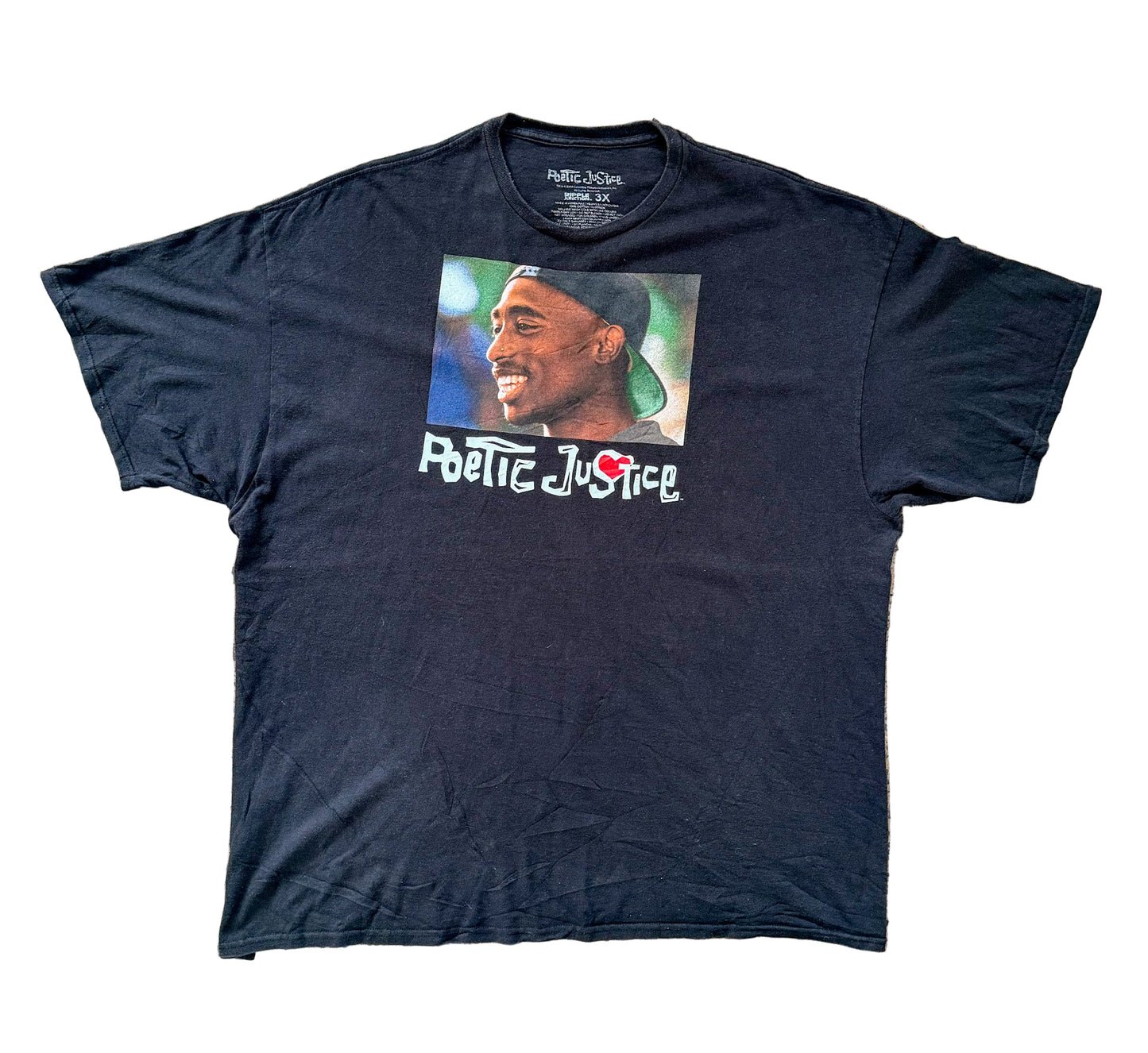 Vintage Poetic Justice Tupac Shakur Graphic T-Shirt | 90s Movie Tee | Retro Hip-Hop Streetwear, Size-3XL