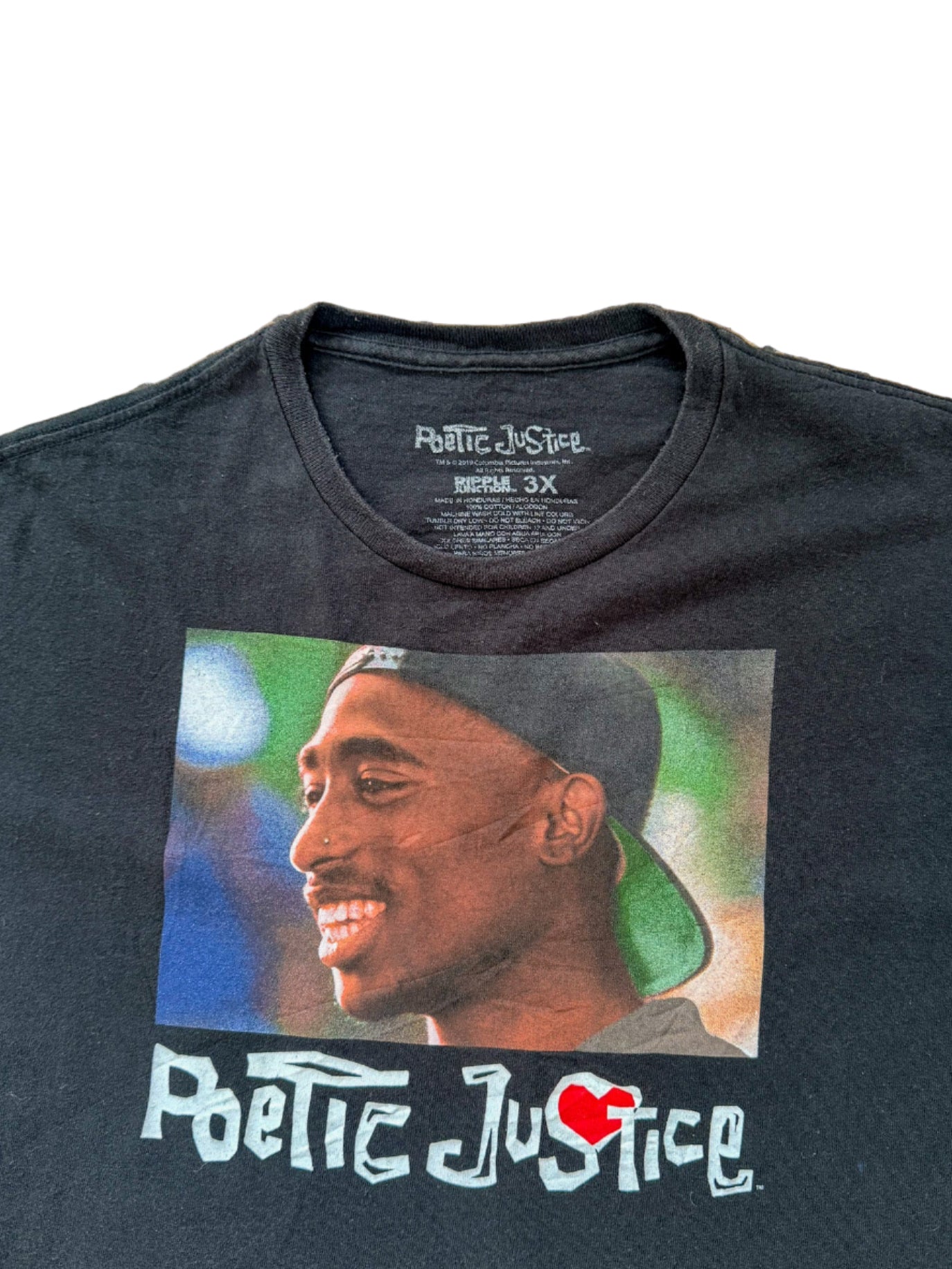 Vintage Poetic Justice Tupac Shakur Graphic T-Shirt | 90s Movie Tee | Retro Hip-Hop Streetwear, Size-3XL