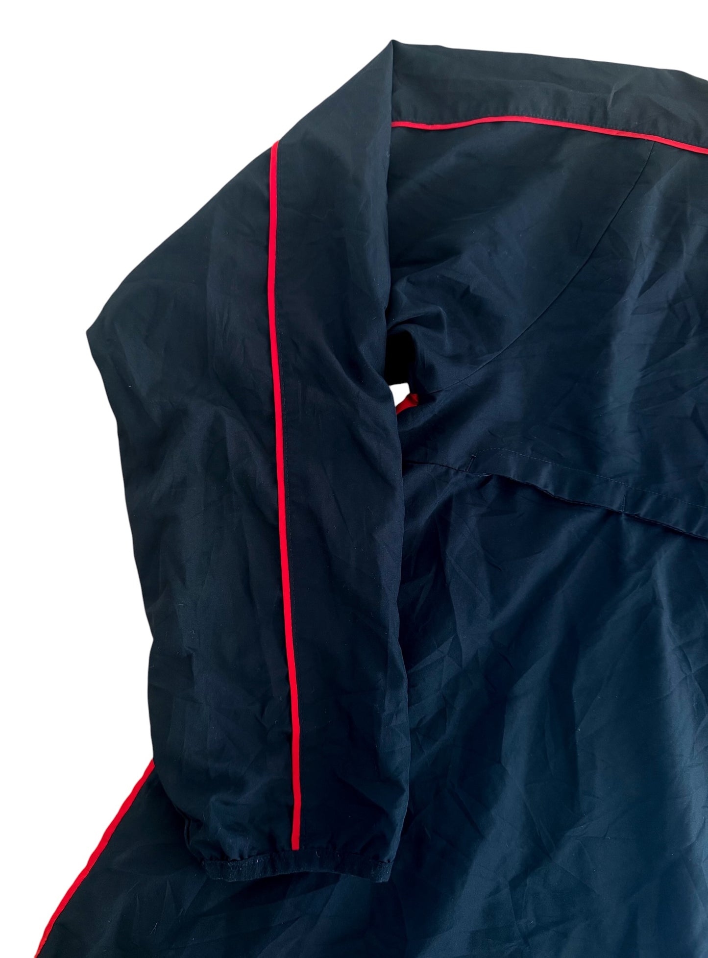 Adidas 2000s Red Panel and Black Windbreaker Jacket, Small
