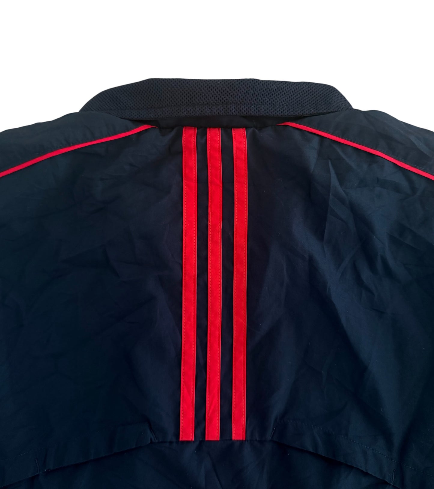 Adidas 2000s Red Panel and Black Windbreaker Jacket, Small