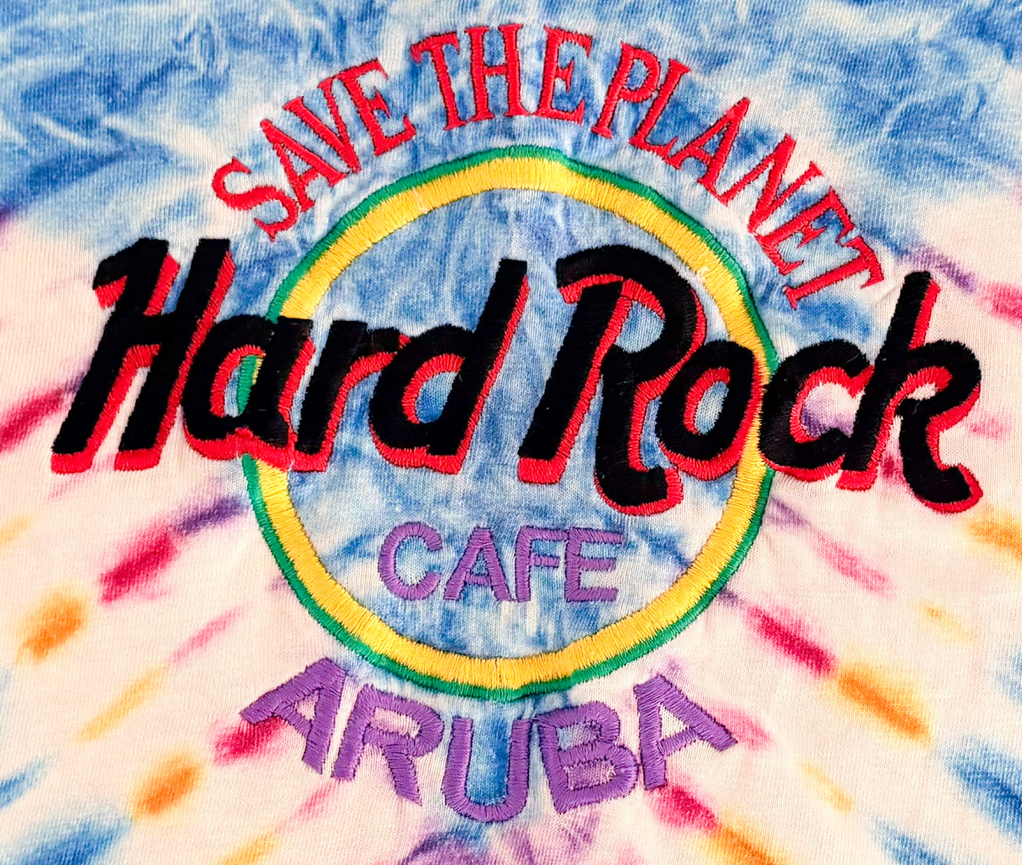 Vintage Hard Rock Café Aruba Tie-Dye T-Shirt | Save the Planet 90s/2000s Retro Tee, Size-