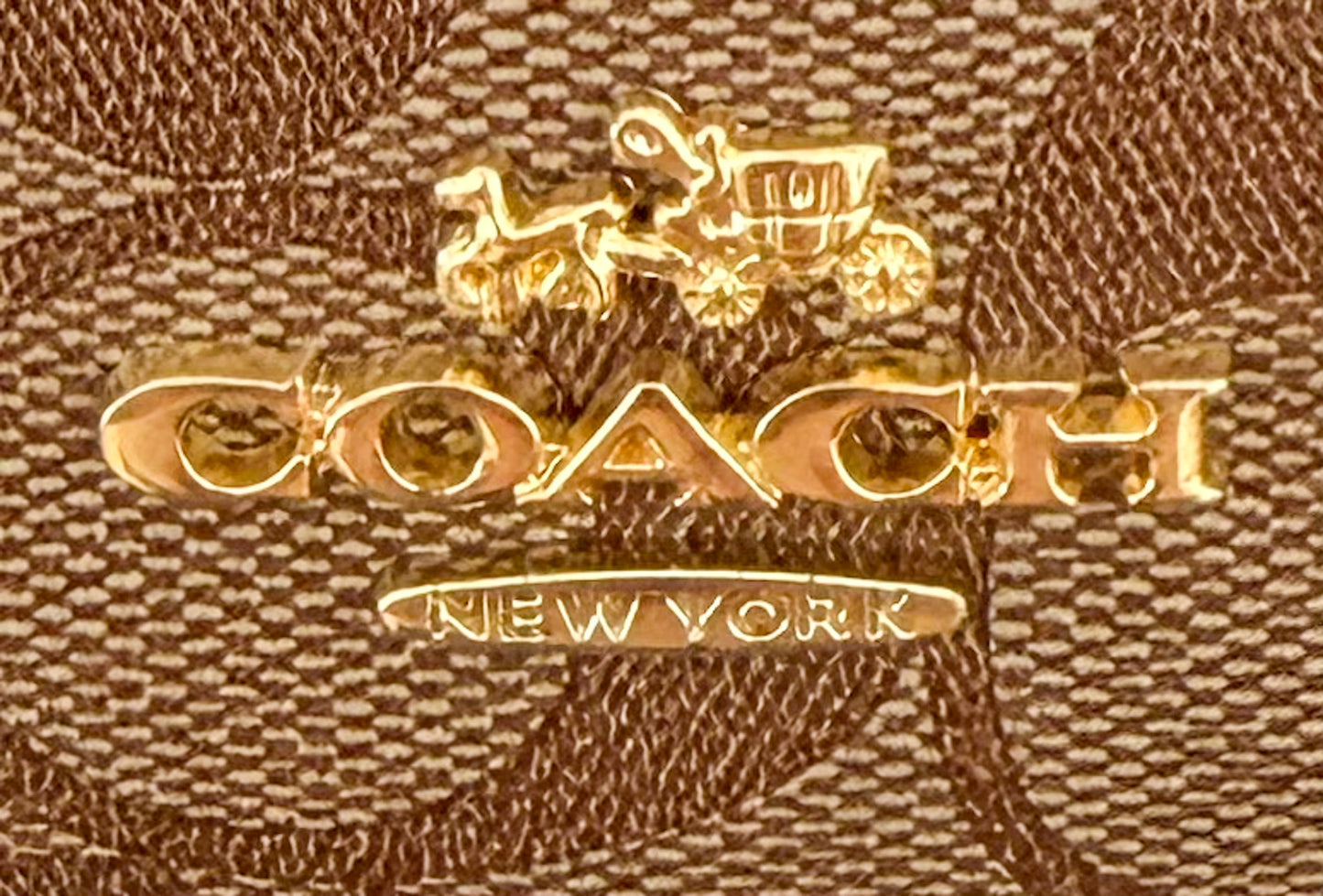 Coach Signature Jacquard Demi Shoulder Bag | Tan Canvas & Leather Accent | Vintage Y2K Shape Monogram Purse Bag