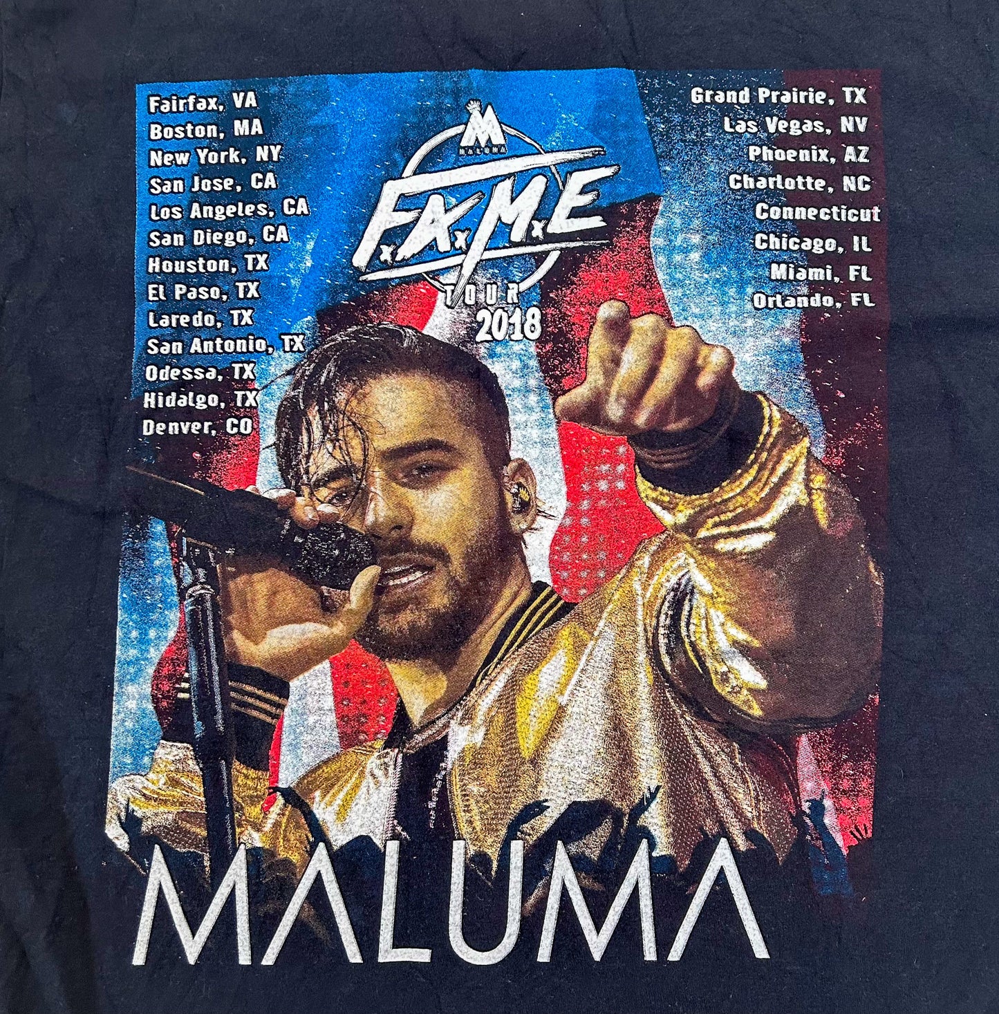 Maluma 2018 Fame Tour Band Artist Tee - Medium