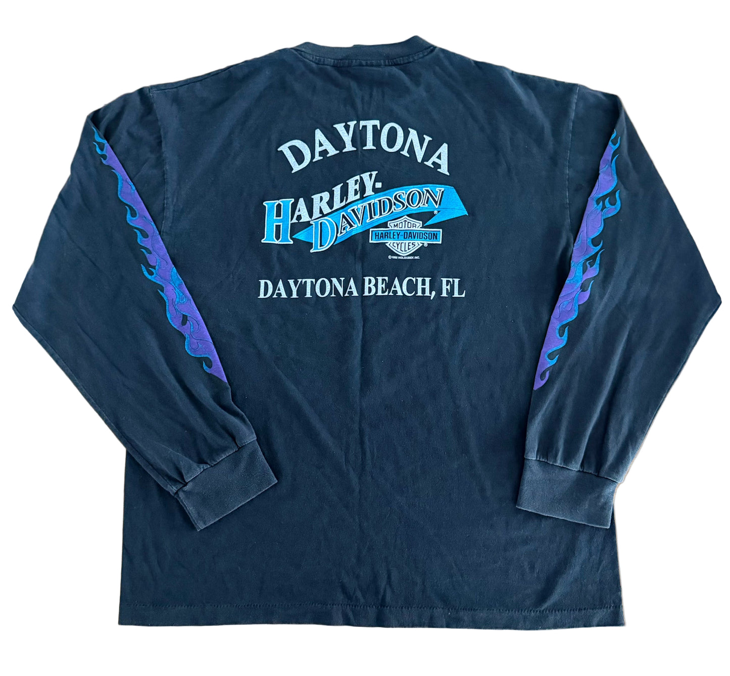 Vintage 90s Harley-Davidson “Chrome Sweet Chrome” Long Sleeve Tee – Daytona Beach, FL, Size-XL