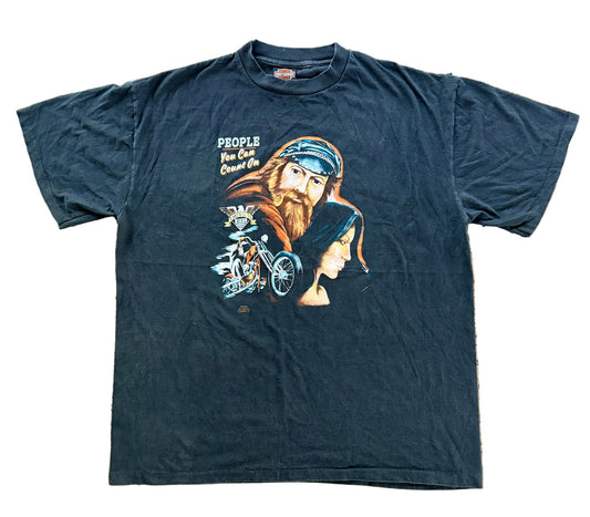 Vintage 1989 Harley-Davidson “People You Can Count On” Tee – Touchdown Company, Webster City, Iowa, Size-XL