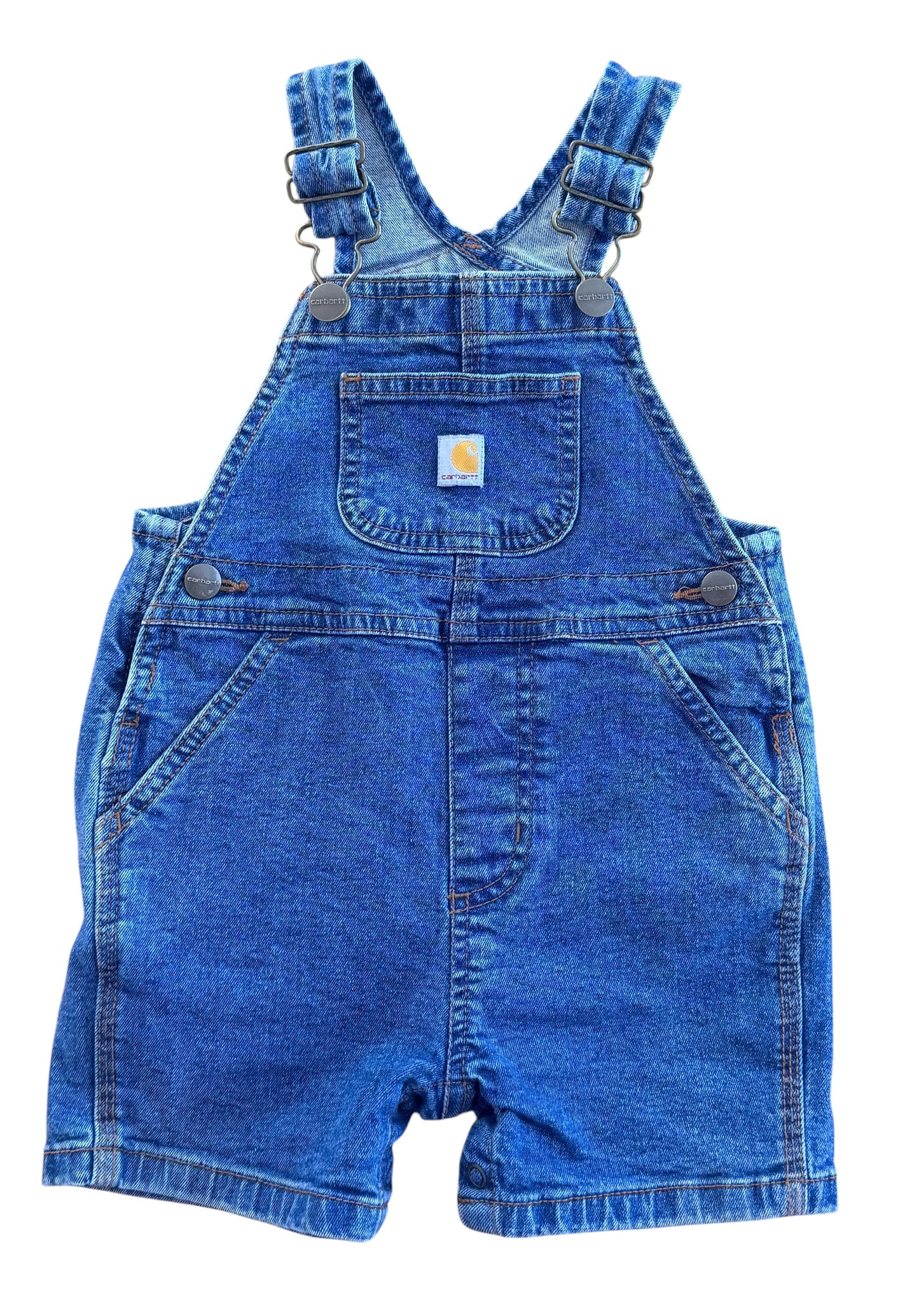 Carhartt Kids Short Denim Overalls, Size 12 Months