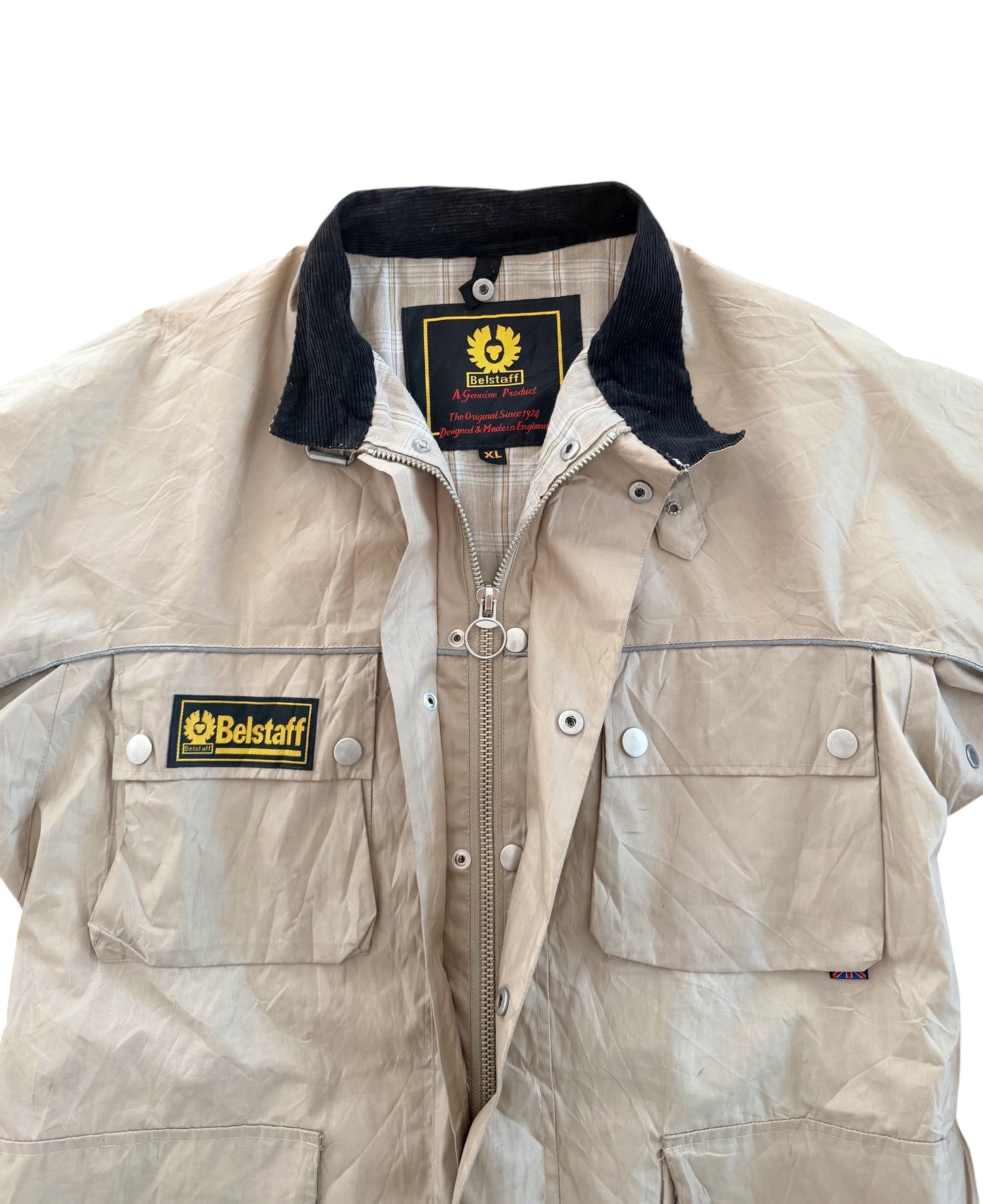 Vintage Belstaff Beige Utility Rain Jacket XL