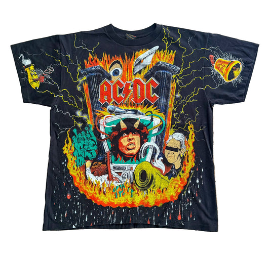 Vintage AC/DC “If You Want Blood” World Tour Tee Brockum Label – Leidseplein Licensing, Size