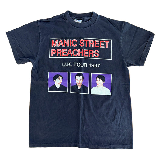 Vintage 1997 Manic Street Preachers UK Tour T-Shirt – AllSport Made in USA Single Stitch Britpop Band Tee 90s Rock Concert Shirt, Size-Large