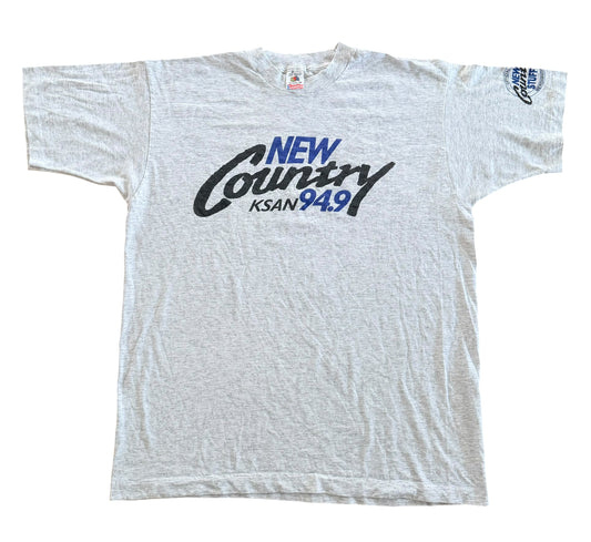 Vintage 90s New Country KSAN 94.9 Radio Station T-shirt, XL