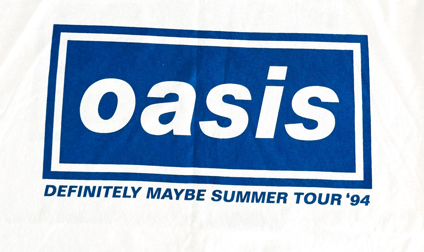 Vintage 1994 Oasis Definitely Maybe Tour T-Shirt – Giant Tag Made in USA Britpop Band Tee Liam Gallagher 90s Rock Merch Rare, Size-XL