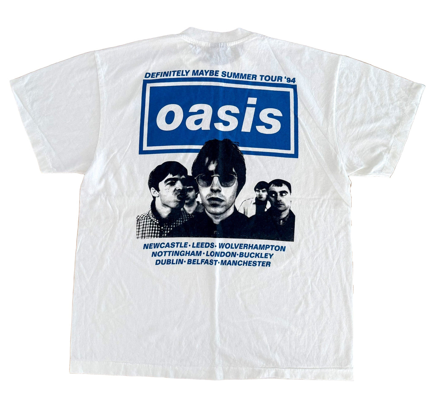 Vintage 1994 Oasis Definitely Maybe Tour T-Shirt – Giant Tag Made in USA Britpop Band Tee Liam Gallagher 90s Rock Merch Rare, Size-XL