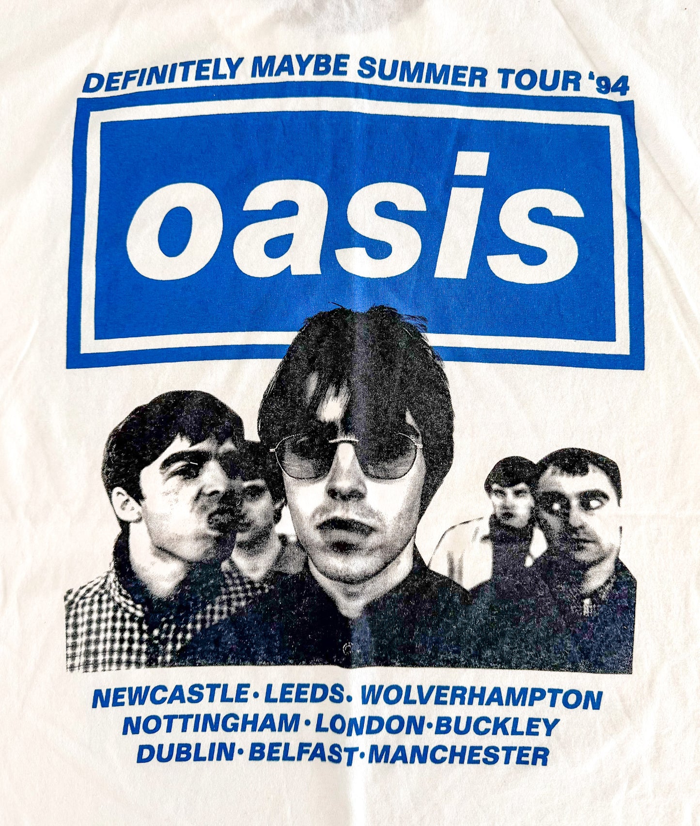 Vintage 1994 Oasis Definitely Maybe Tour T-Shirt – Giant Tag Made in USA Britpop Band Tee Liam Gallagher 90s Rock Merch Rare, Size-XL