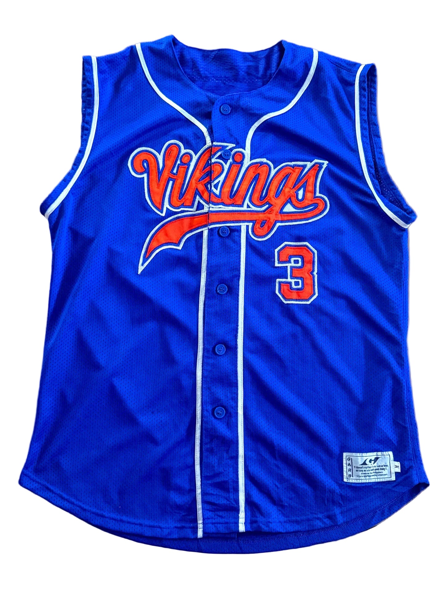 Vintage Vikings Sleeveless Baseball Jersey, Medium