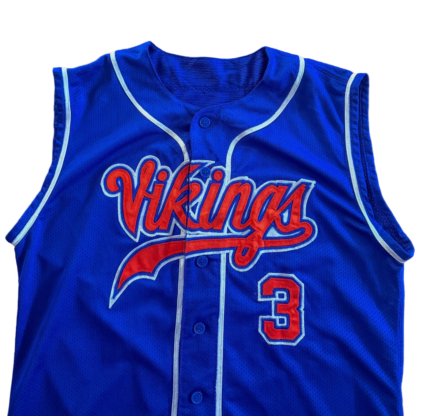 Vintage Vikings Sleeveless Baseball Jersey, Medium