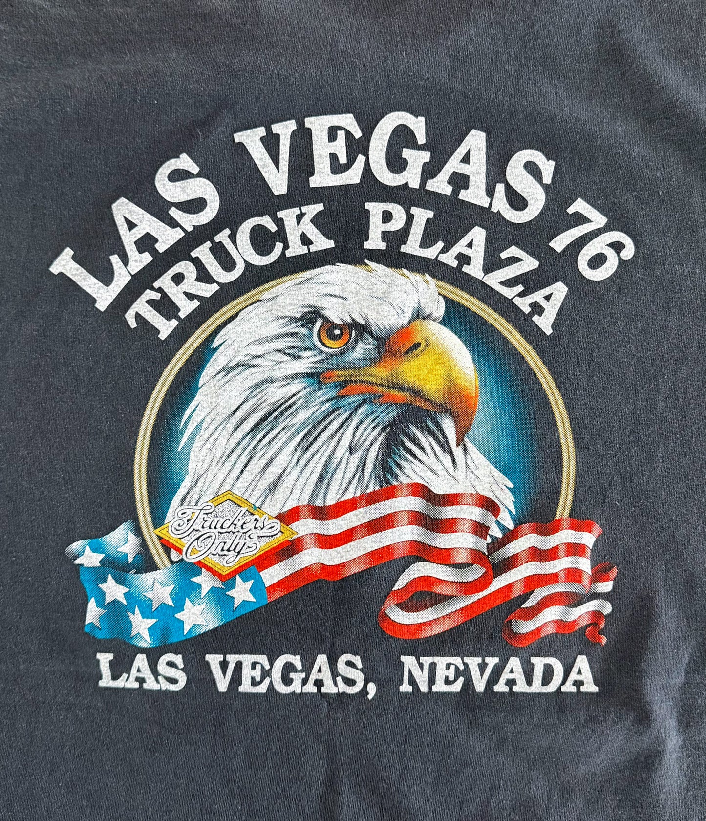 Vintage 1989 Harley-Davidson Wild and Free T-Shirt – 3D Emblem Bald Eagle Las Vegas Truck Plaza Double-Sided Made in USA, Size-XL