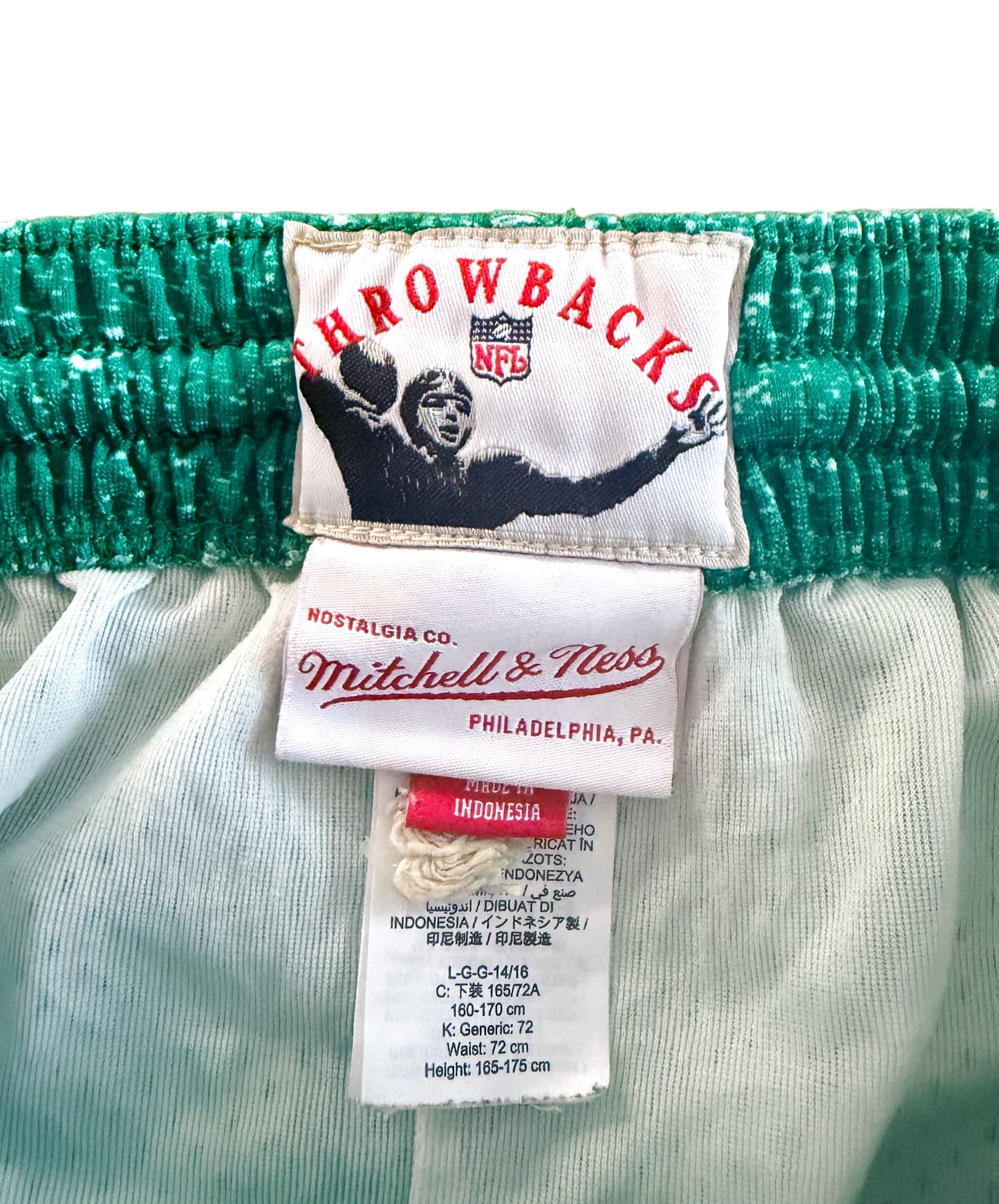Philadelphia Eagles Mitchell & Ness Throwback Shorts, XS-S
