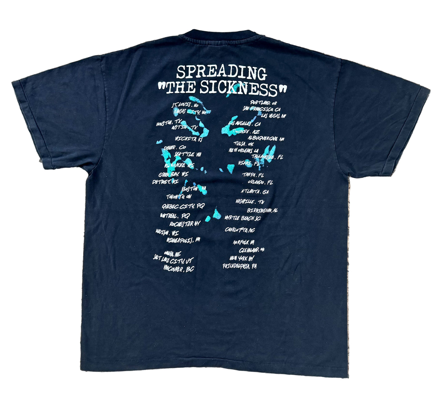 Vintage 2000 Disturbed T-Shirt – Giant Tag Spreading the Sickness Tour Tee Made in USA, Size-XL