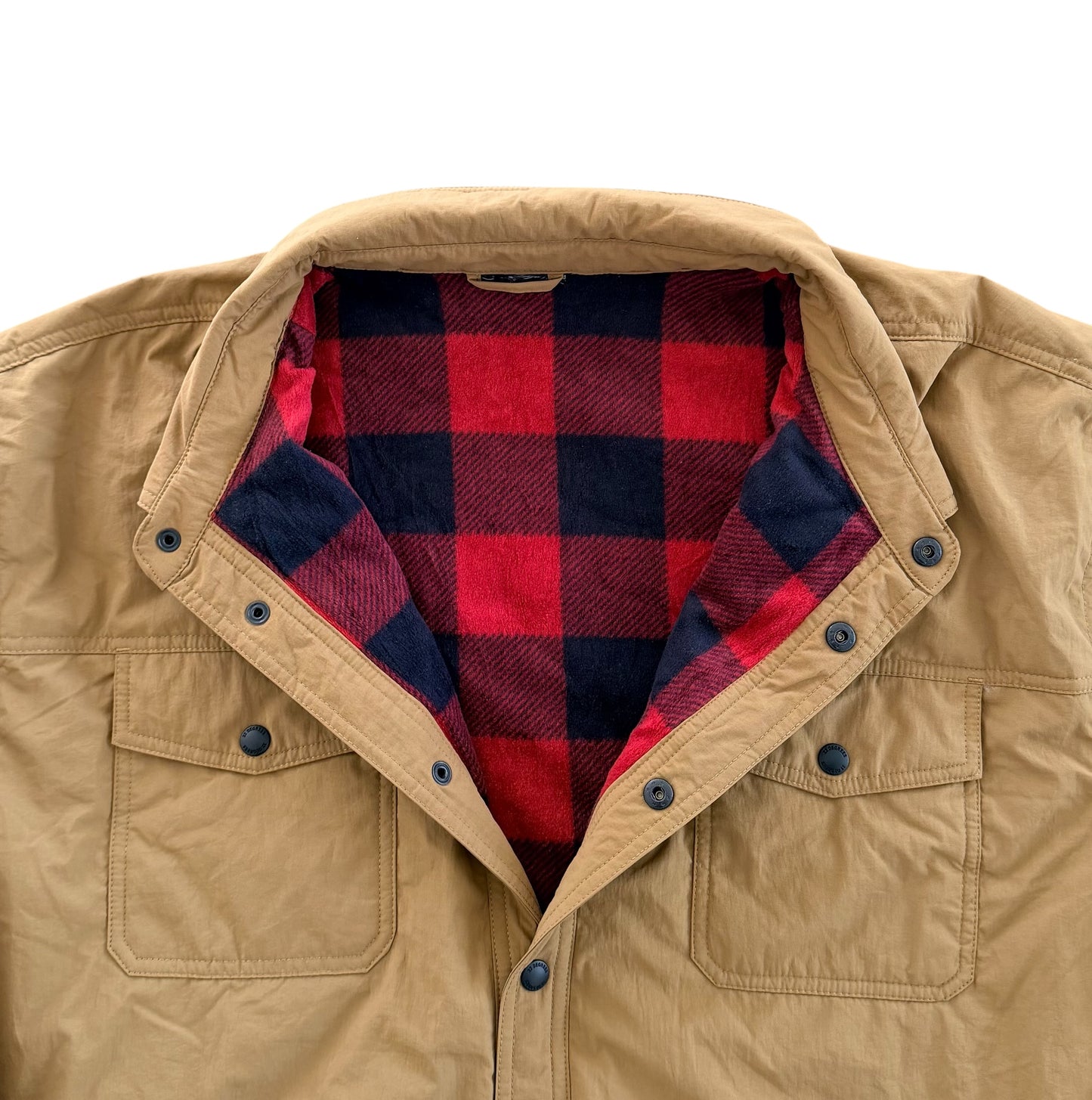 32 Degrees Tartan Lined Snap Button Outerwear Jacket, XXL